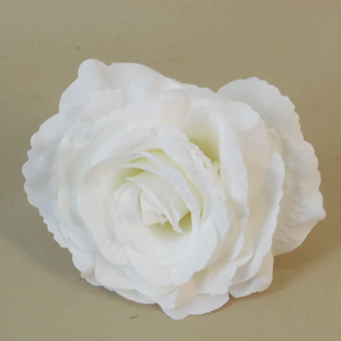 Large Artificial Roses White on Short Wire Stem 7cm Silk Flowers